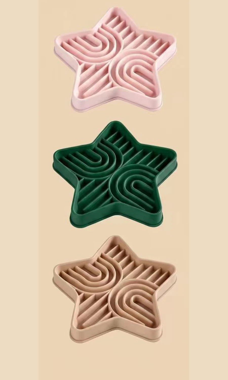 Star-shaped silicone pet slow feeder