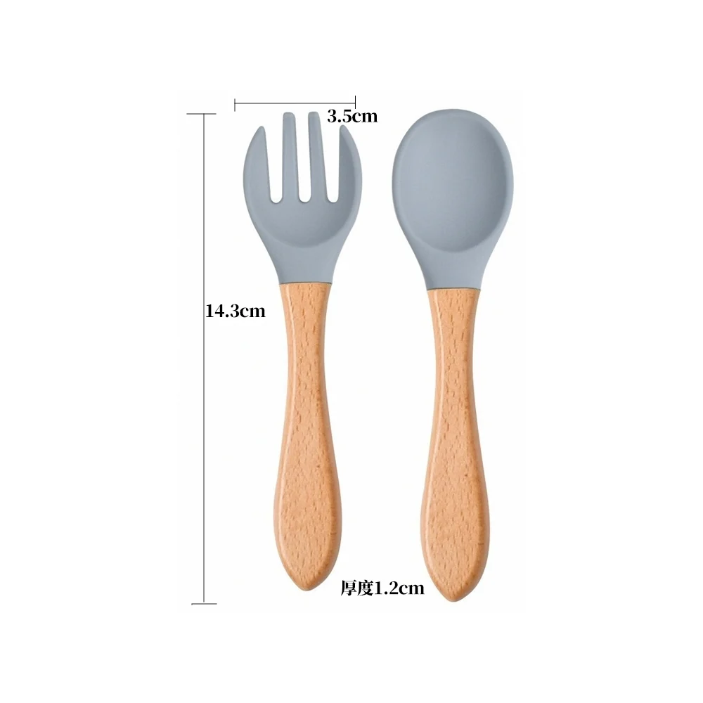 Wood-Handle Fork & Spoon Set